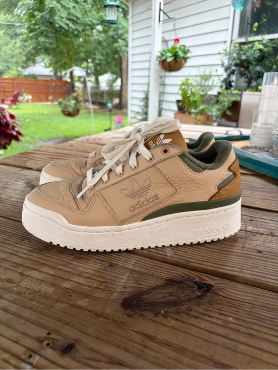 adidas Shoes - RARE! Adidas Originals Forum Bold Low-Top Sneaker in Olive Green and Tan
